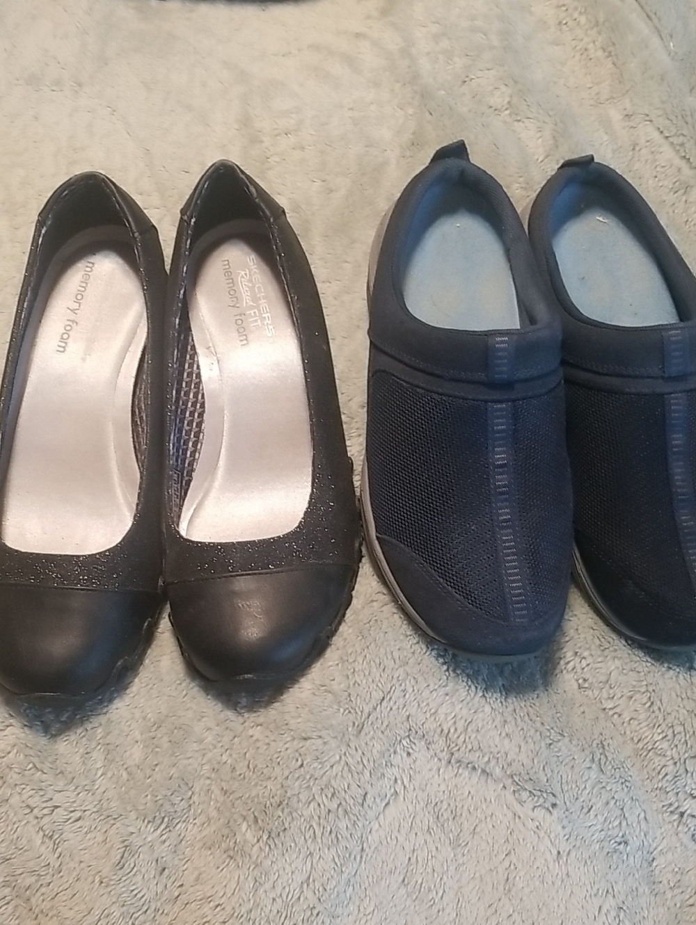 SKECHERS&EASY SPIRIT, 9M, Black, Navy, NWOT & EUC, Casual Mules & Dressy Slipper